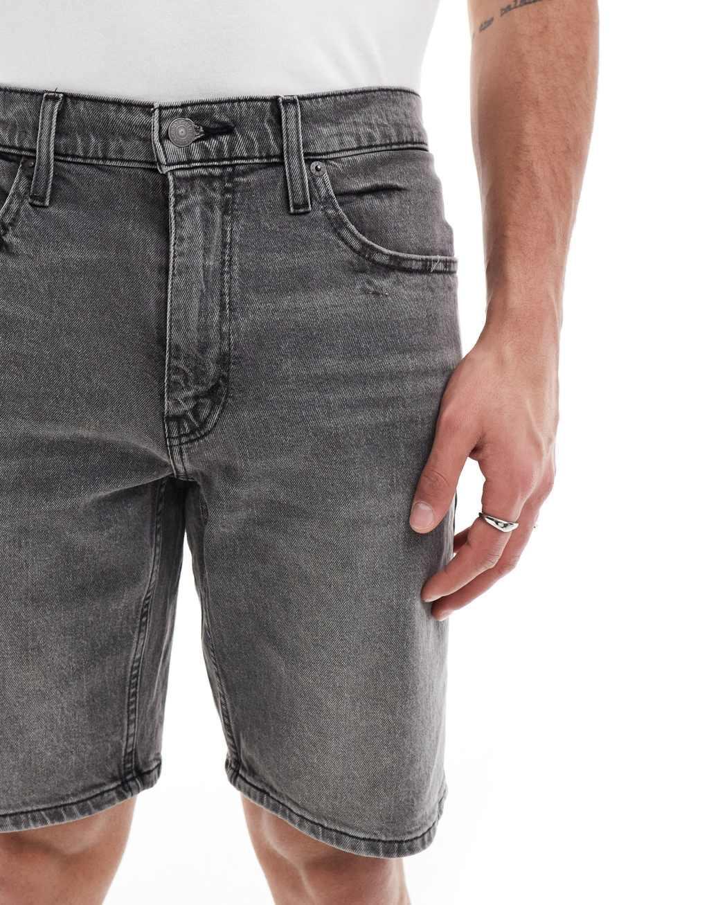 Levi's 445 athletic straight leg denim shorts in gray wash Product Image
