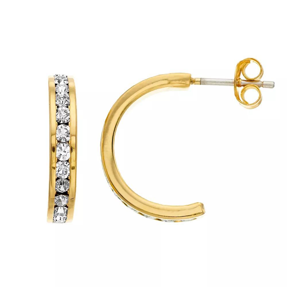 Traditions Jewelry Company 18k Gold Over Silver Crystal Birthstone Earrings, Womens, Gold Over Sterling Jun Product Image