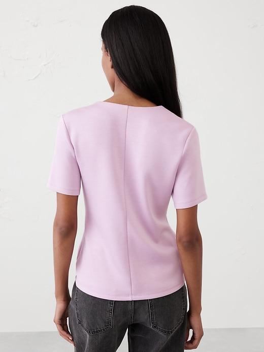Soft Touch Scuba Crew-Neck Top Product Image