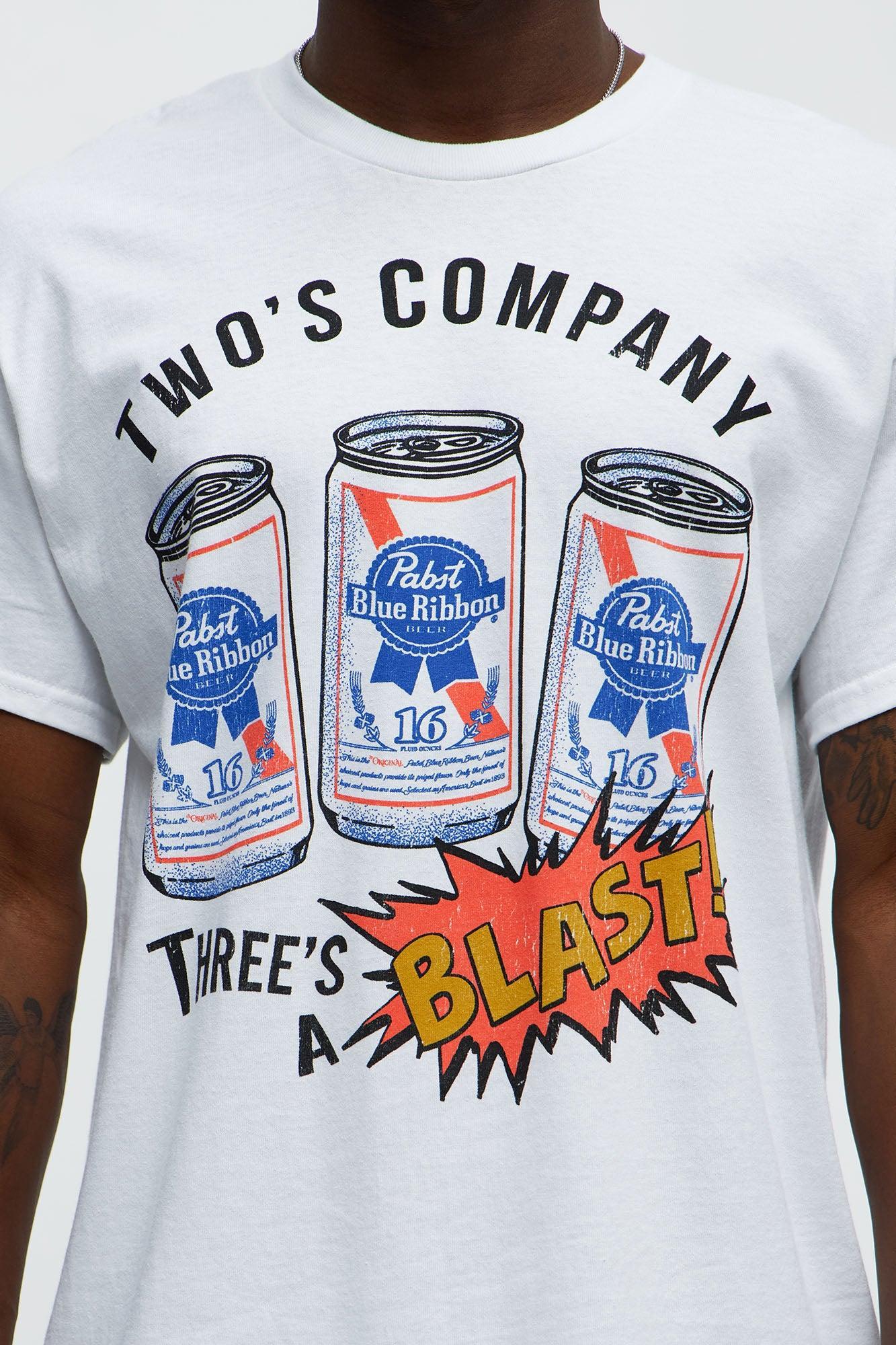 Pabst Two's Company Three's A Blast Short Sleeve Tee - White Product Image