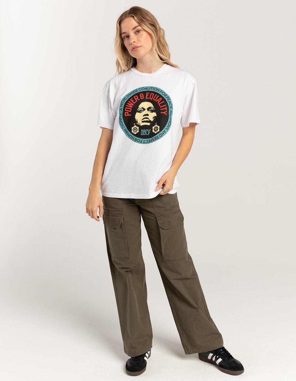OBEY Peace Harmony Womens Boyfriend Tee - WHITE Product Image