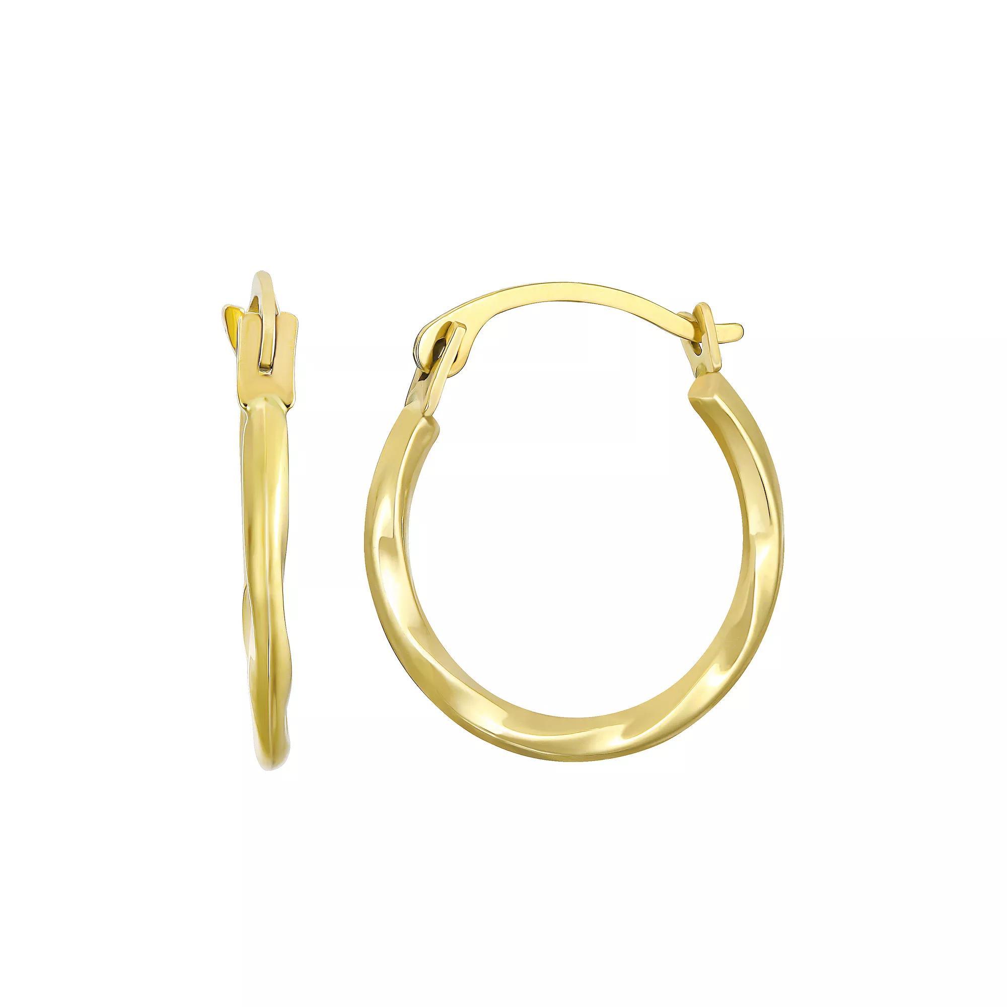 Taylor Grace 10k Gold Twisted Hoop Earrings, Women's Product Image