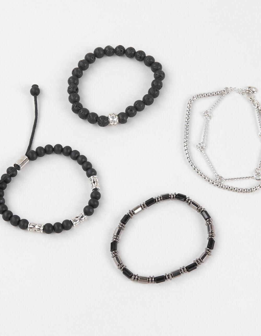 RSQ 4 Pack Lava Stretch Mens Bracelets - SILVER Product Image