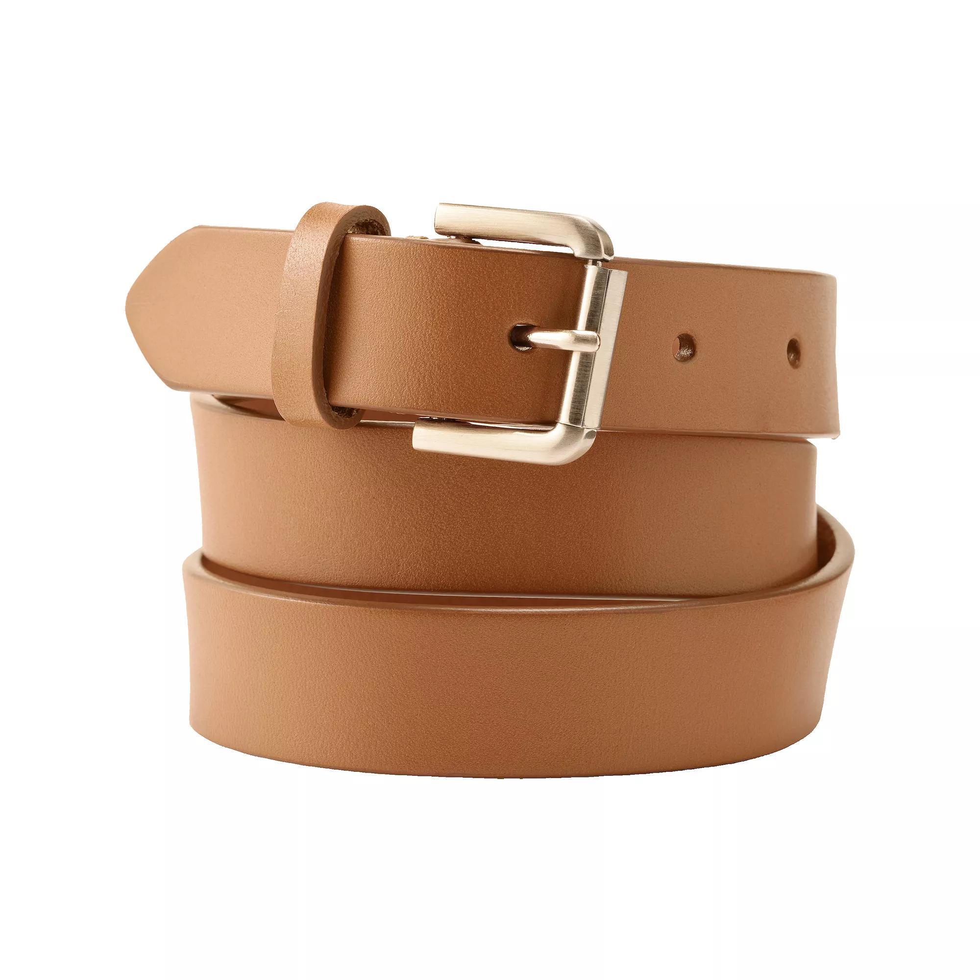 Women's Lands' End Classic Leather Belt, Size: Medium, Red Product Image