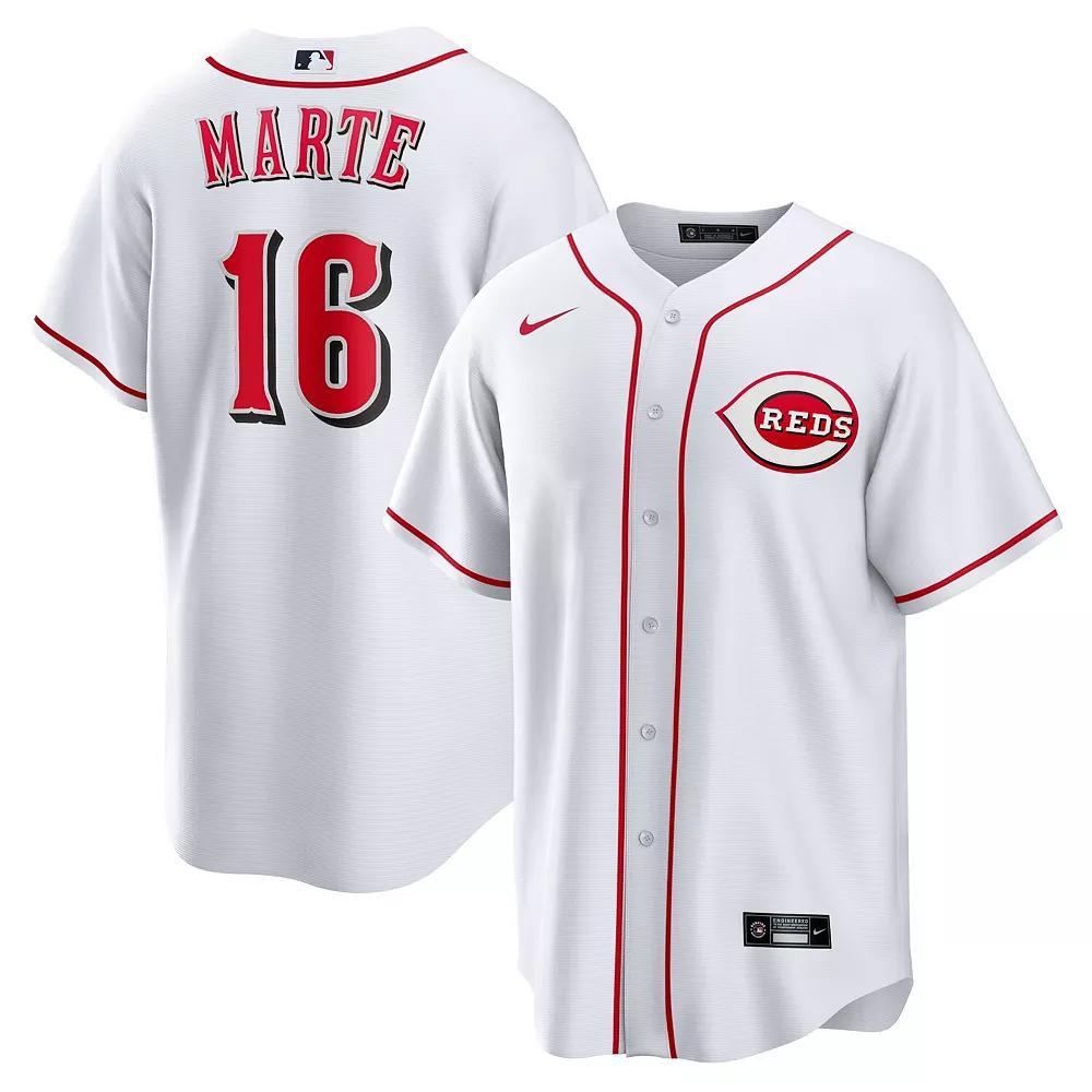 Men's Nike Noelvi Marte White Cincinnati Reds Home Replica Jersey, Size: XL, Red White Product Image