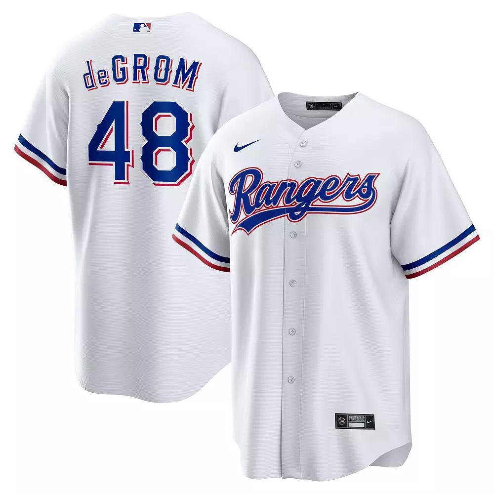Men's Nike Jacob deGrom White Texas Rangers Home Replica Player Jersey, Size: Medium Product Image