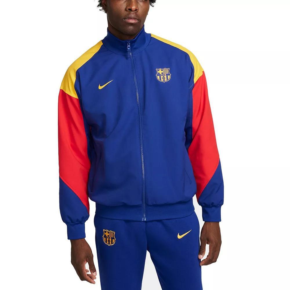 Men's Nike Royal Barcelona 2023/24 Drac Pack Strike Anthem Full-Zip Jacket, Size: Large, Bar Blue Product Image