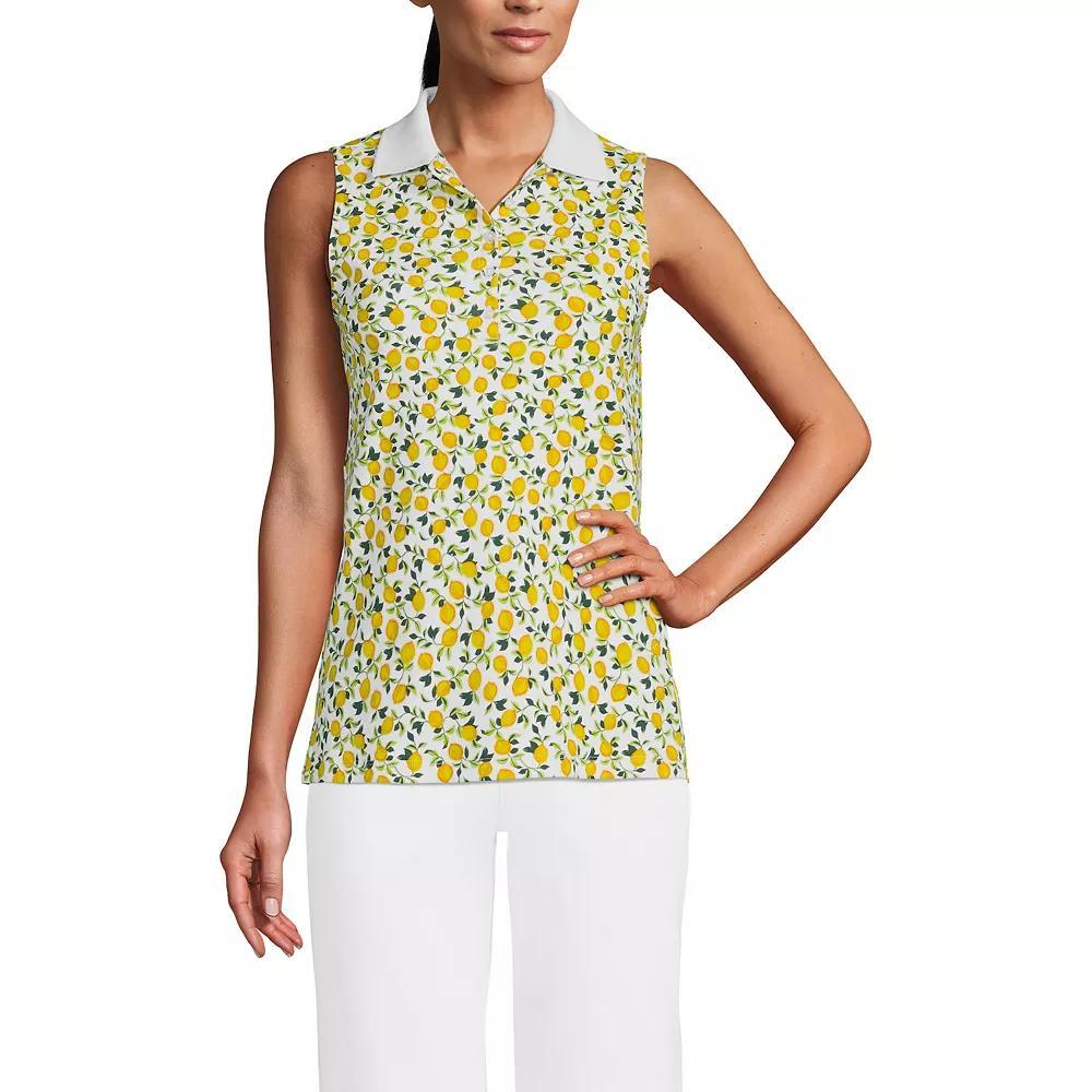 Womens Lands End Sleeveless Supima Cotton Polo Shirt Product Image