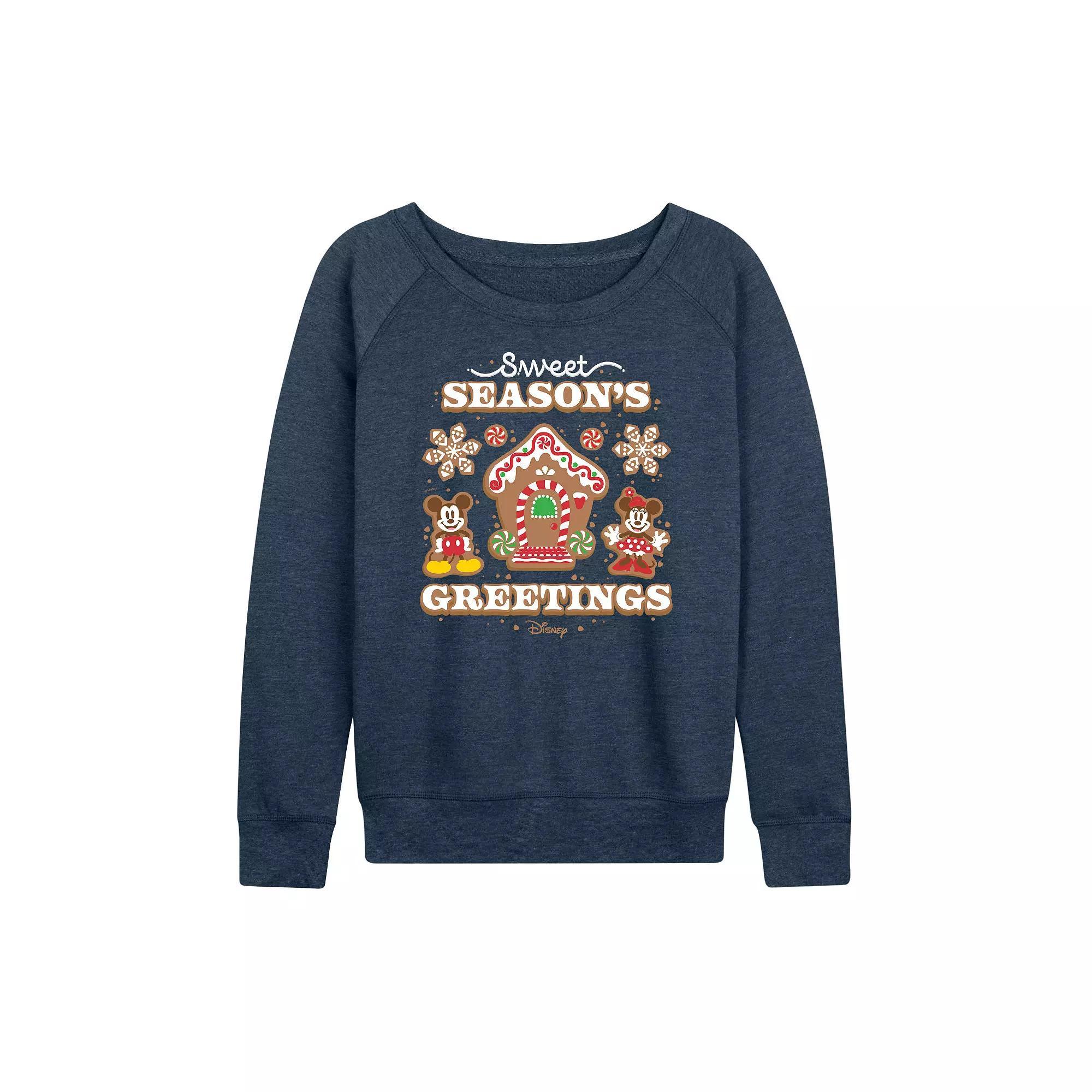 Womens Barbie Dreamhouse 60th French Terry Long Sleeve Tee, Girls Grey Indigo Product Image