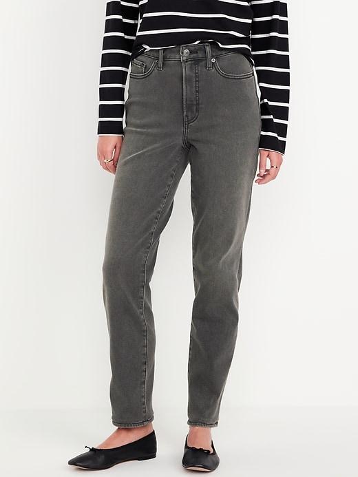 High-Waisted Built-In Warm OG Straight Ankle Jeans Product Image