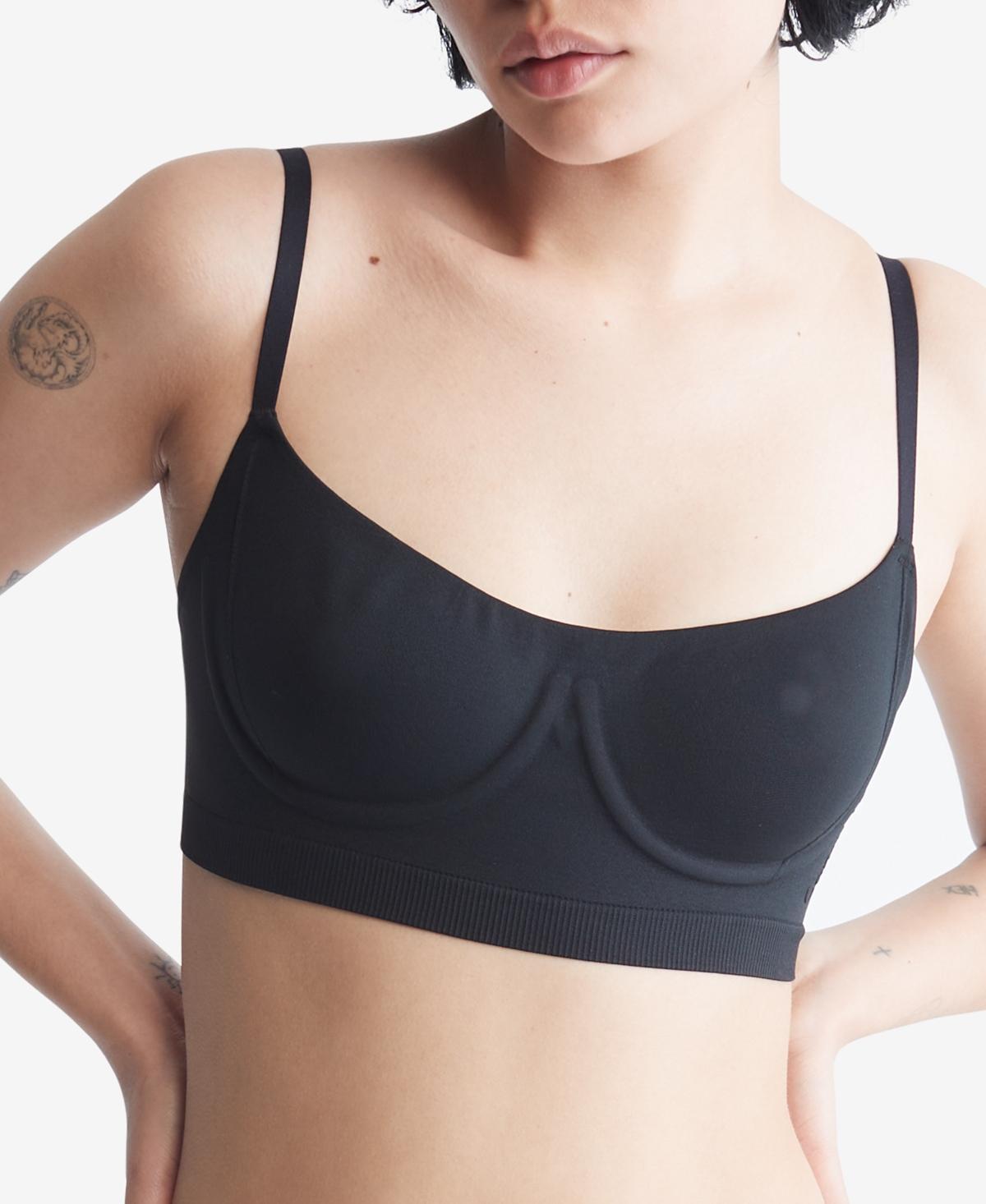 Calvin Klein Womens Bonded Flex Unlined Balconette Bralette - Black - S Product Image
