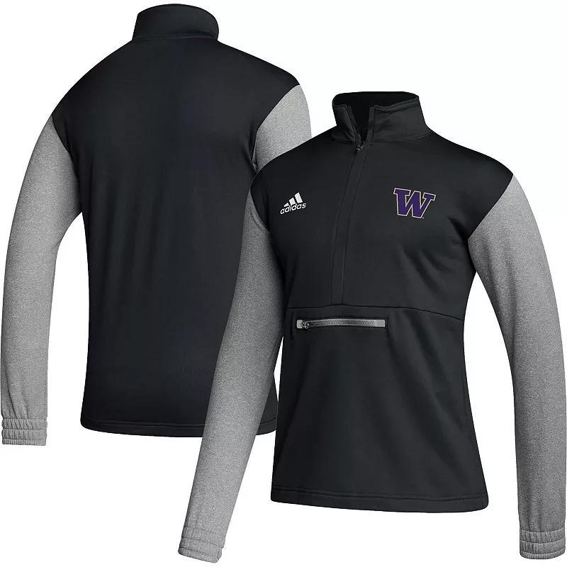 Men's adidas Black Indiana Hoosiers Team Issue AEROREADY Quarter-Zip Jacket, Size: Large Product Image