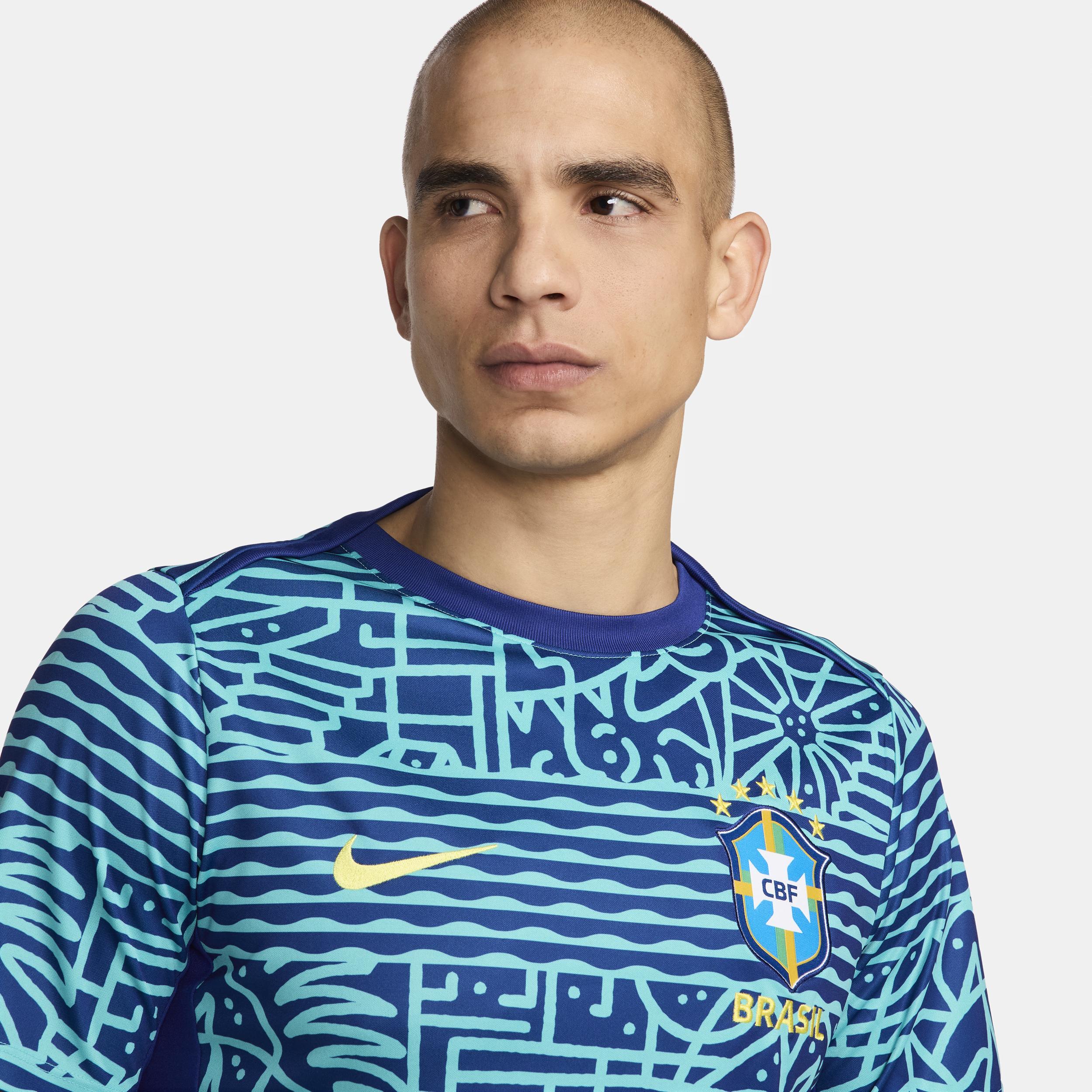 Brazil Academy Pro Nike Men's Dri-FIT Soccer Pre-Match Short-Sleeve Top Product Image