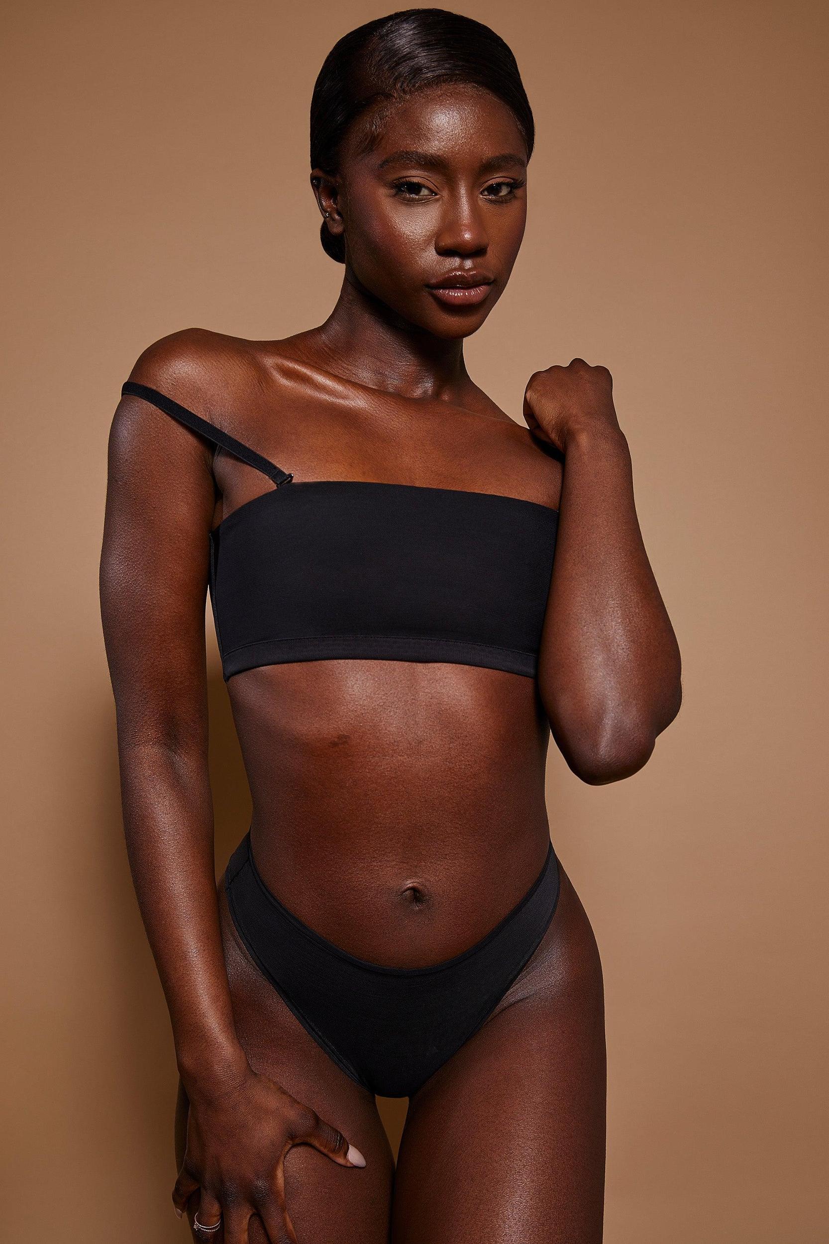 Soft Mesh Bandeau Bra in Black Product Image