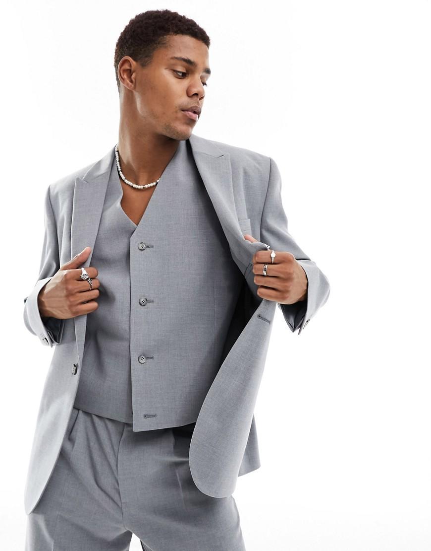 ASOS DESIGN slim suit jacket in gray Product Image