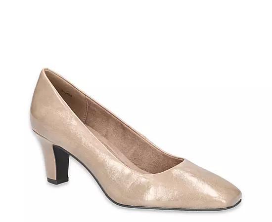 Easy Street Poet Women's Square Toe Pumps, Size: 11, Natural Crinkled Paten Product Image