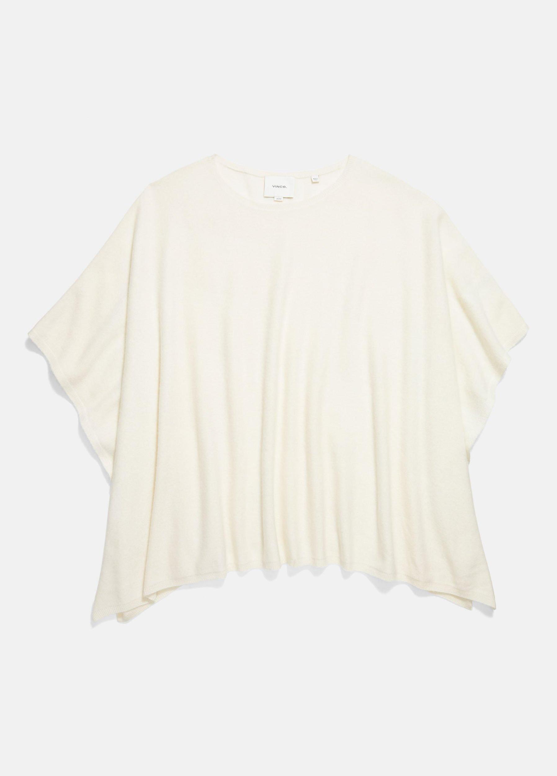 Womens Reverse-jersey Cashmere Boat-Neck Poncho, Dove Vince Product Image