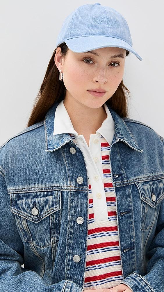GANNI Embroidered Logo Denim Baseball Cap | Shopbop Product Image