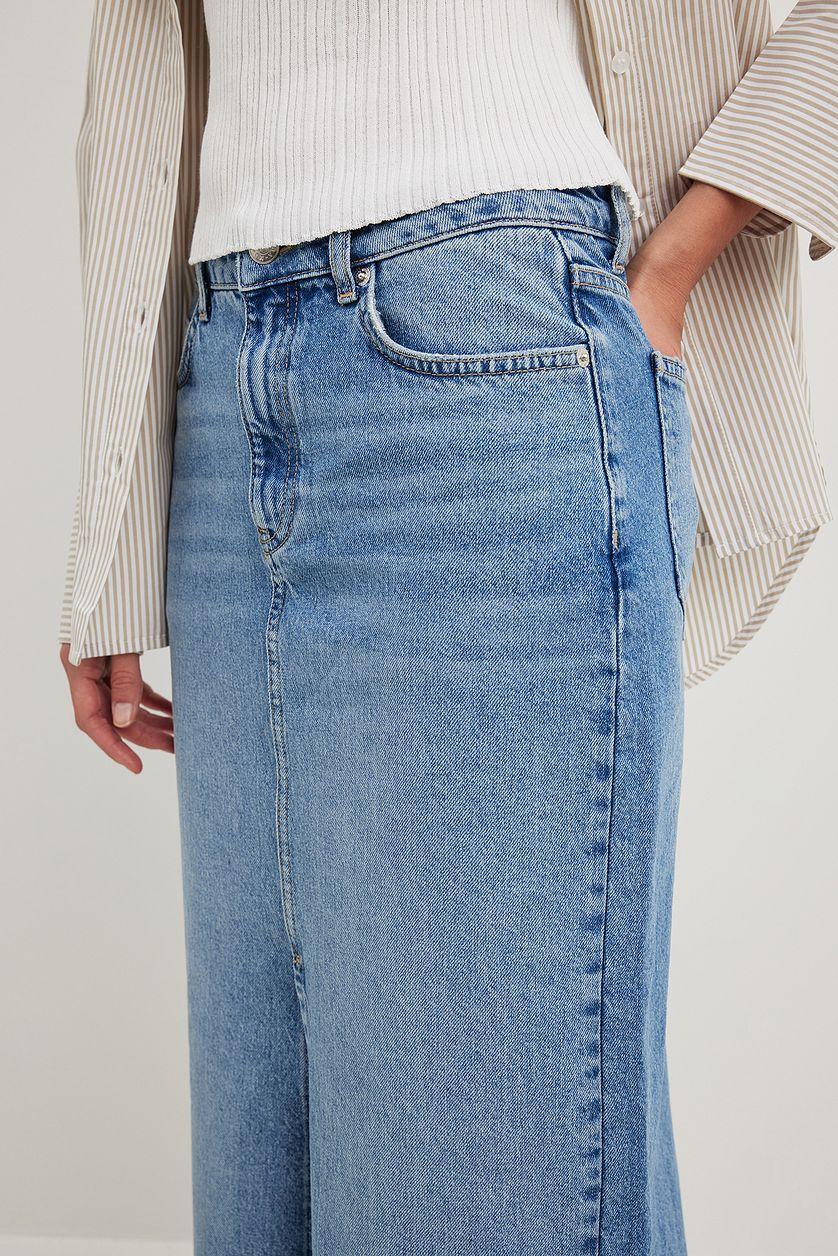 Denim Wide Maxi Skirt Product Image