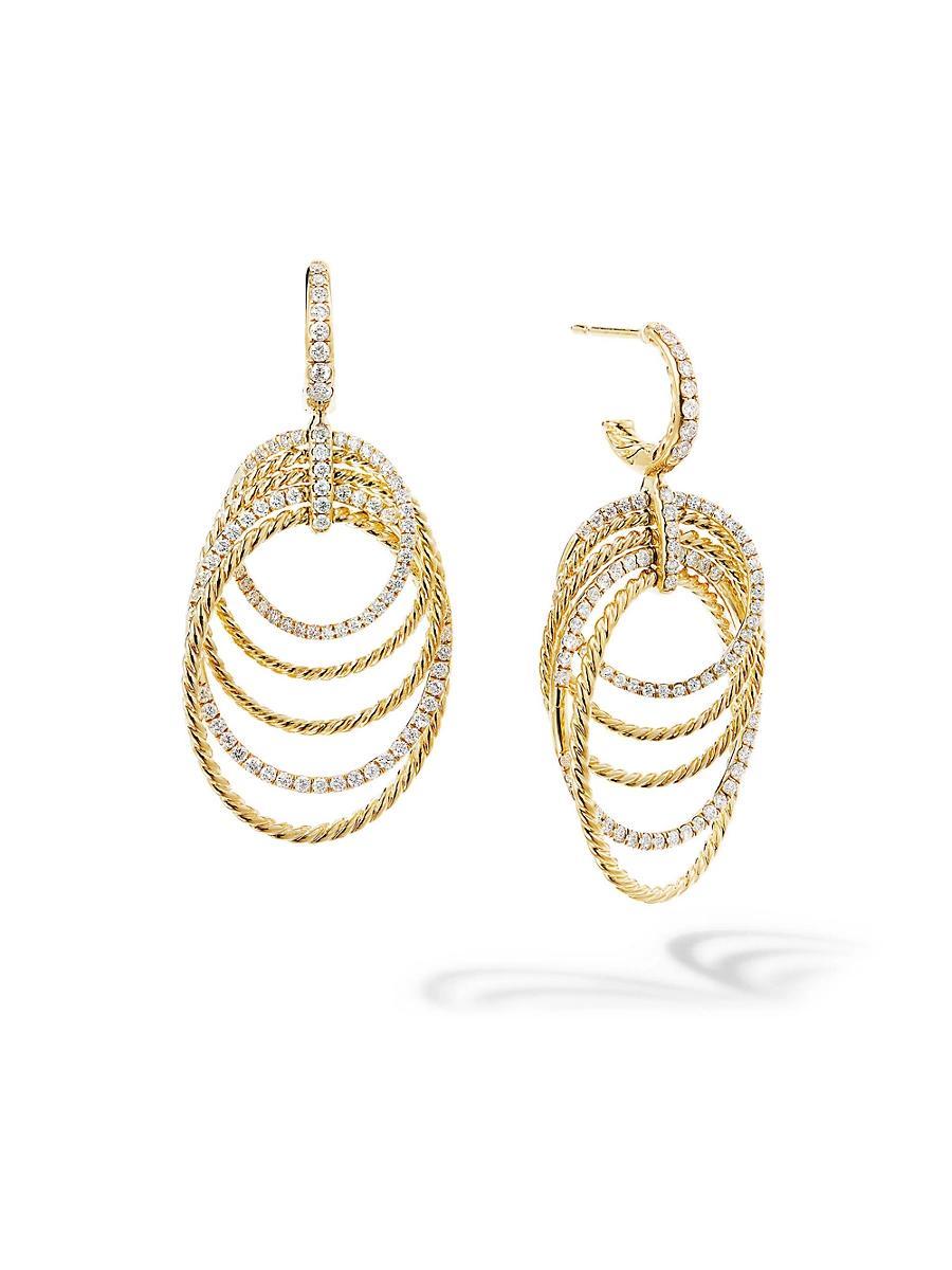 Womens Origami Drop Earrings In 18K Yellow Gold With Diamonds Product Image