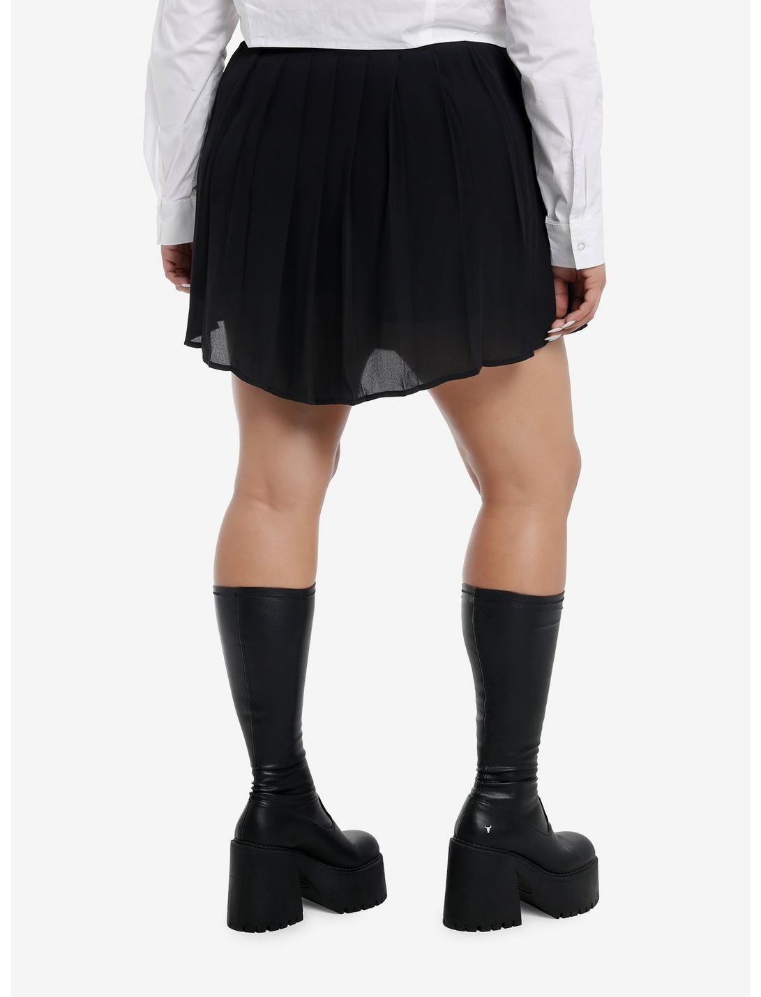 Sweet Society Black Pleated Flowy Skort Plus Size Product Image