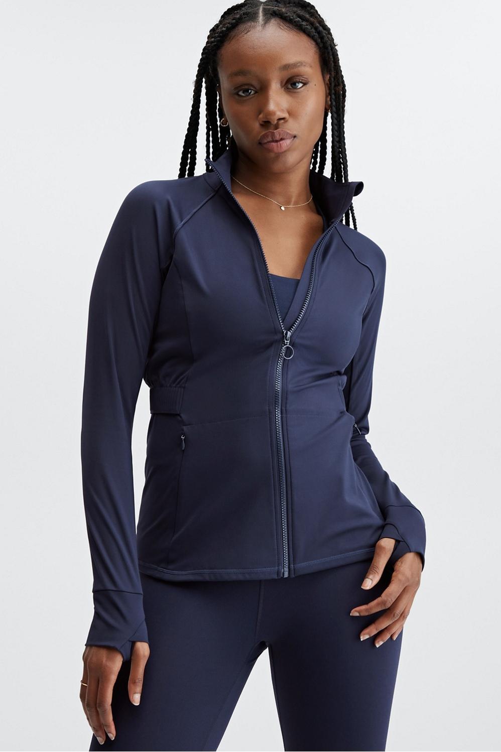 Fabletics Trinity Performance Jacket Womens blue Size XS Product Image