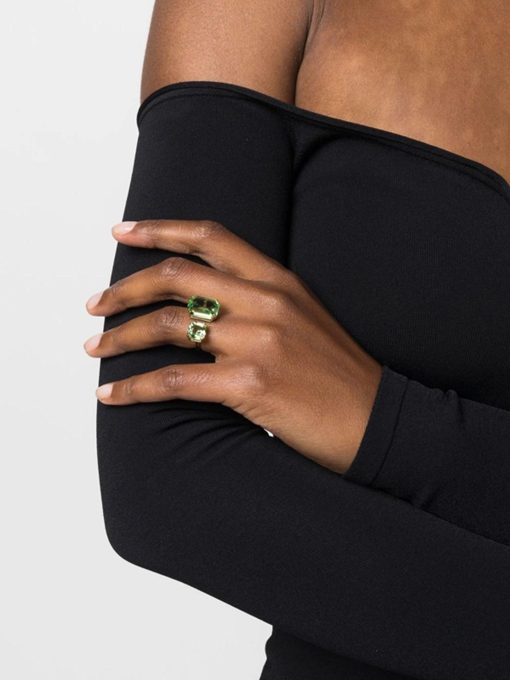 SWAROVSKI Millenia Cocktail Ring Gold Shiny Peridot In Green Product Image