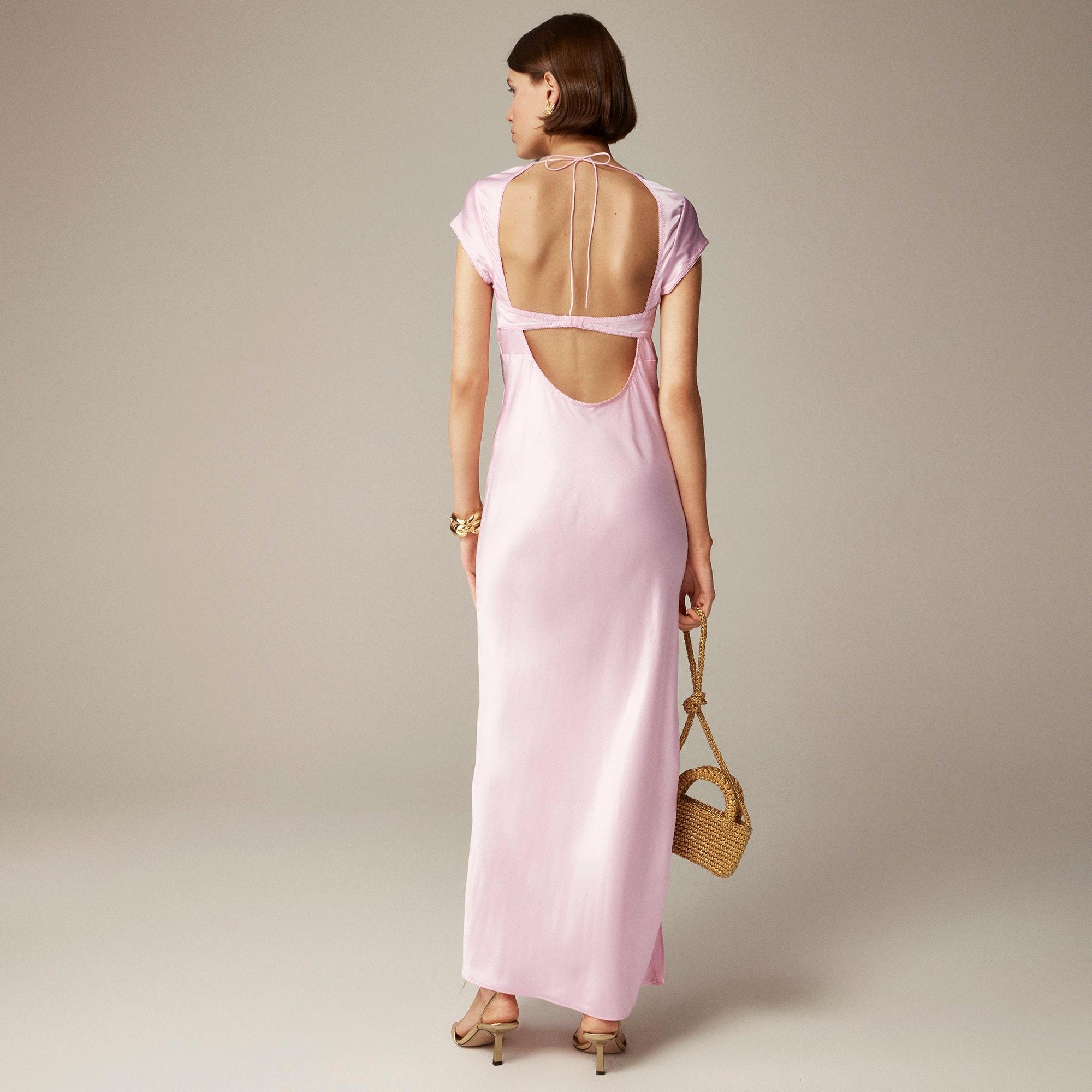 Anna October© X J.Crew short-sleeve slip dress in luster crepe Product Image