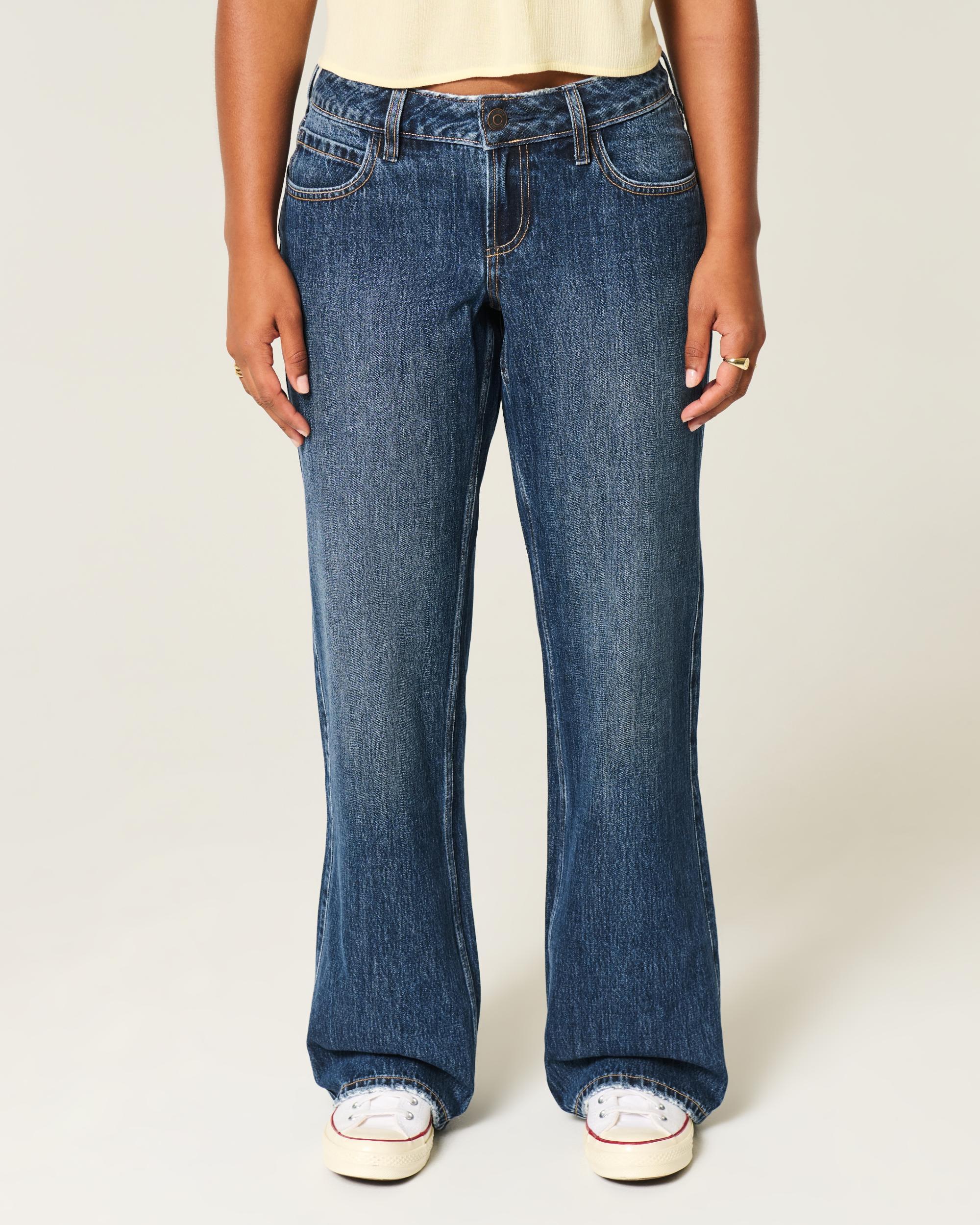 Curvy Low-Rise Dark Wash Baggy Jeans Product Image
