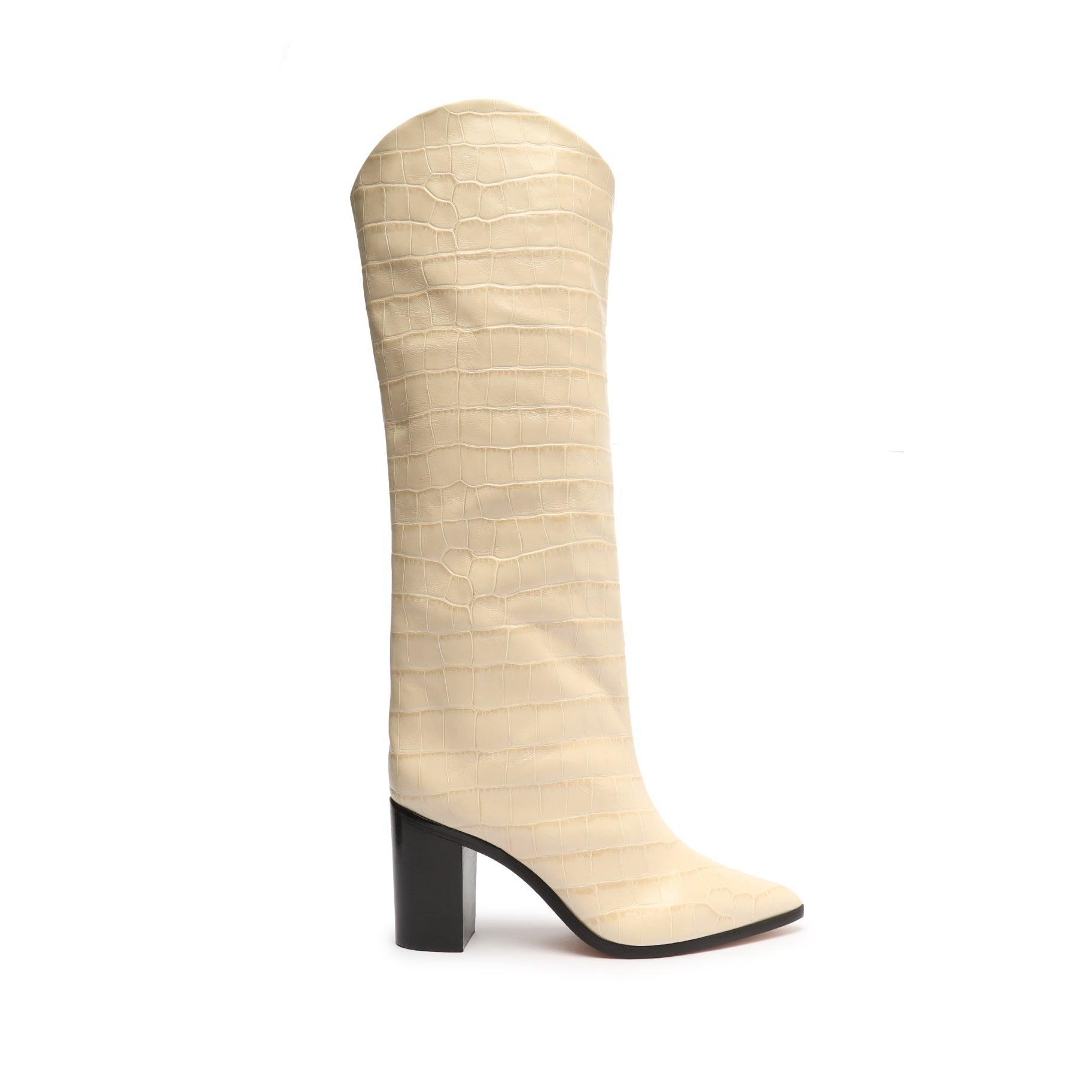 Maryana Block Crocodile-Embossed Leather Boot Product Image