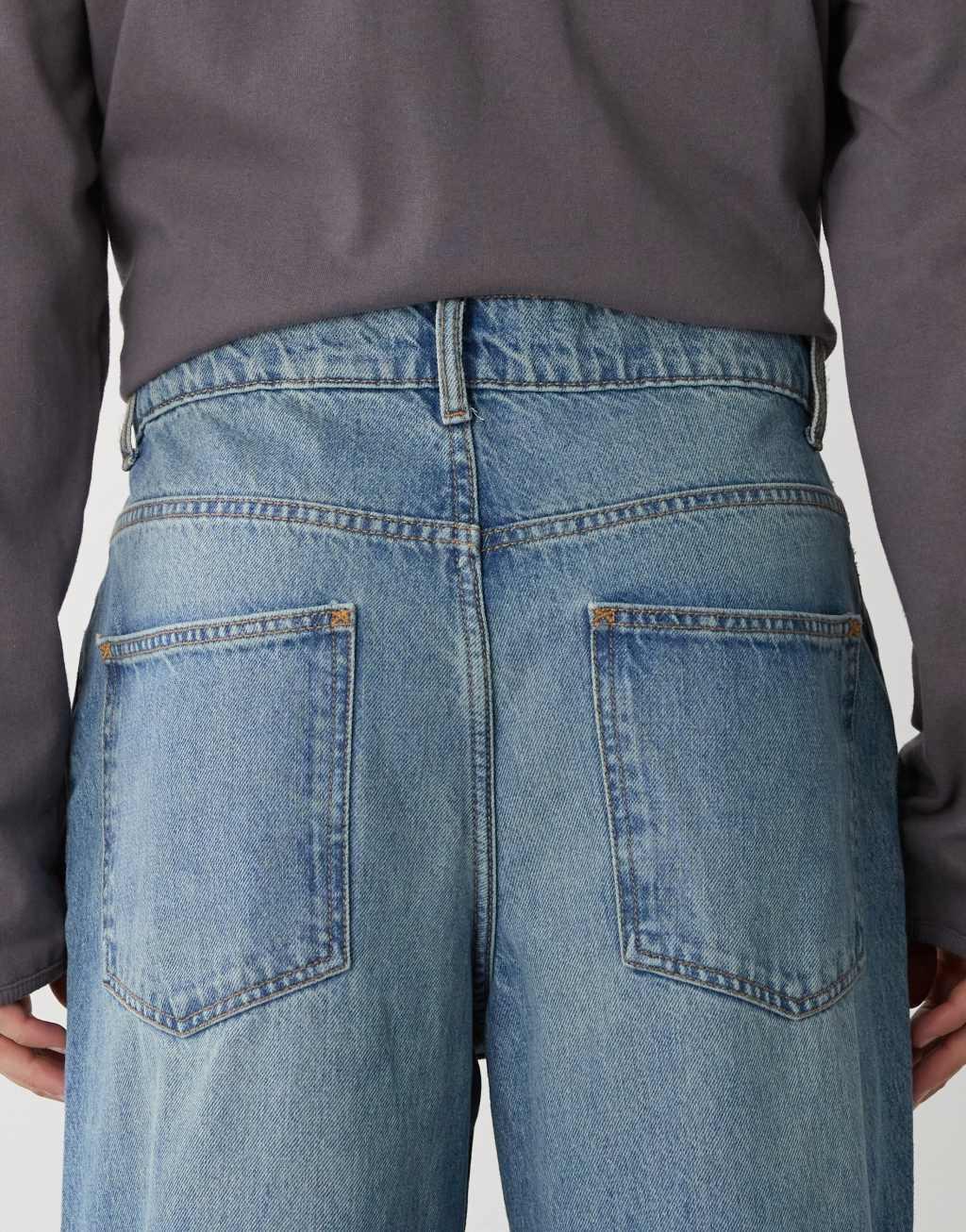 COLLUSION X003 wide leg jeans in midwash blue Product Image