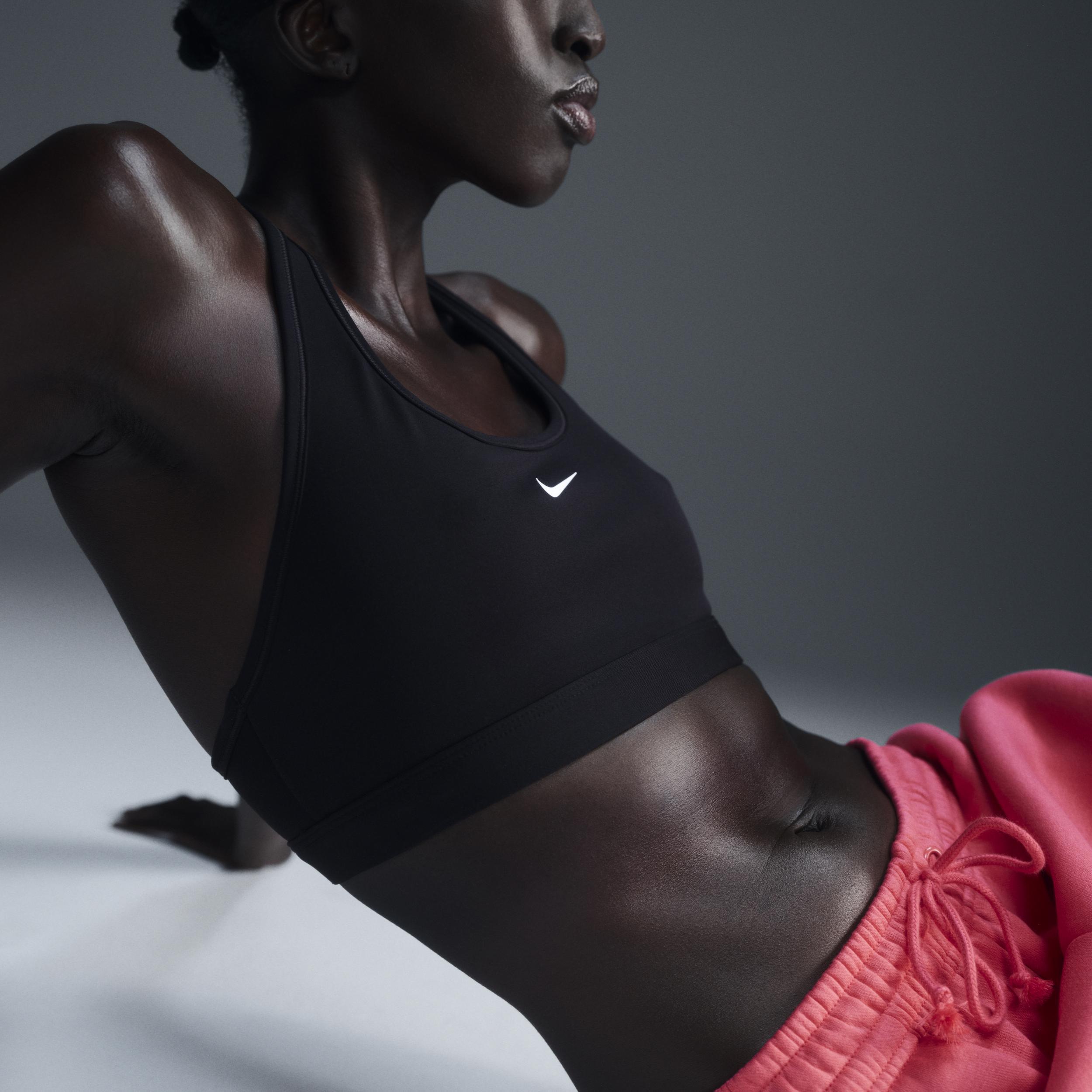 Women's Nike Swoosh Light Support Sports Bra, Size: XXL, Black Product Image
