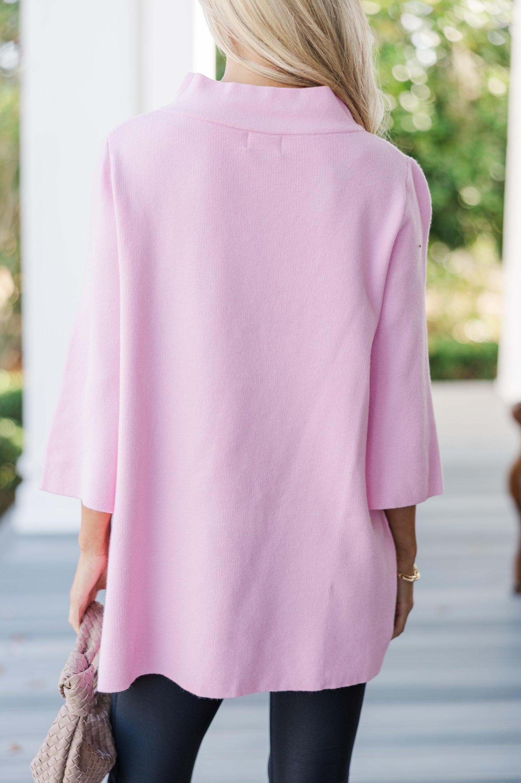 With Ease Blush Pink Mock Neck Sweater Tunic Female Product Image