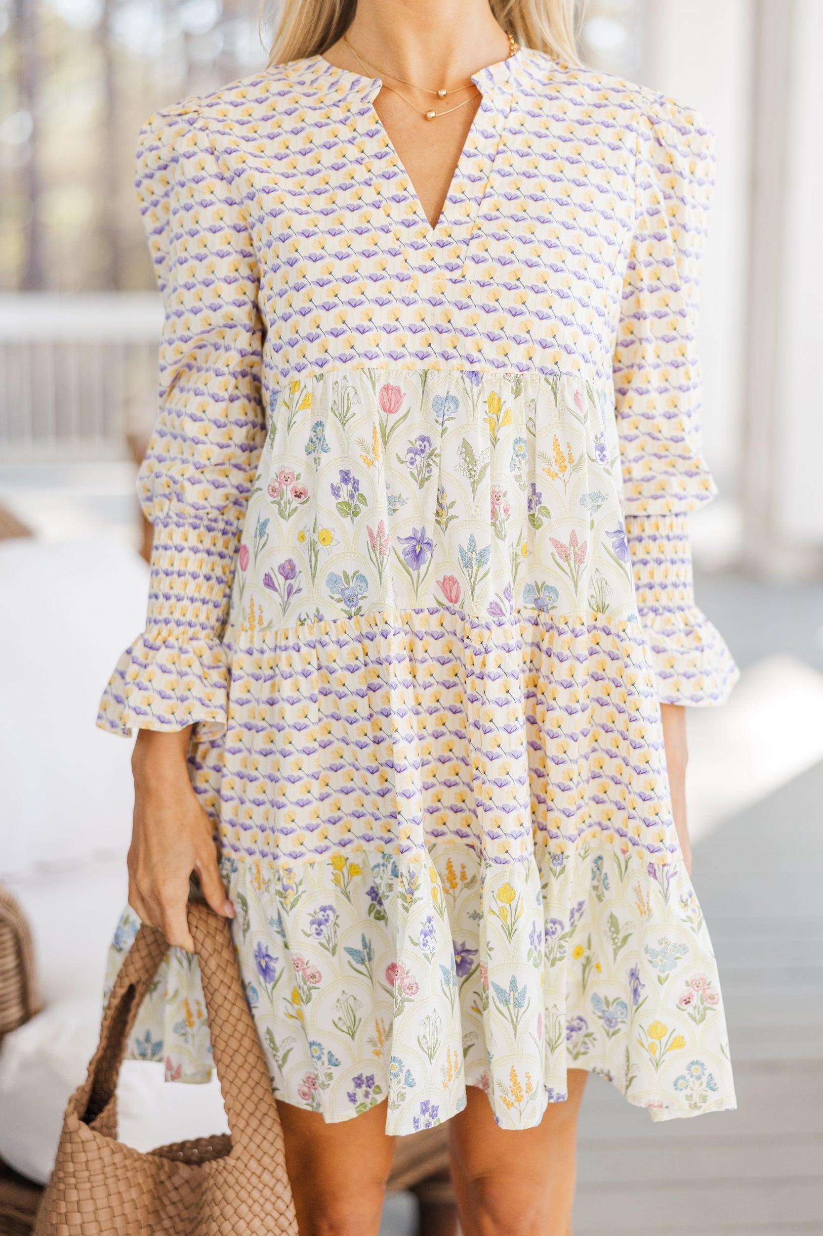 In Your Happy Place Yellow Floral Dress Female Product Image