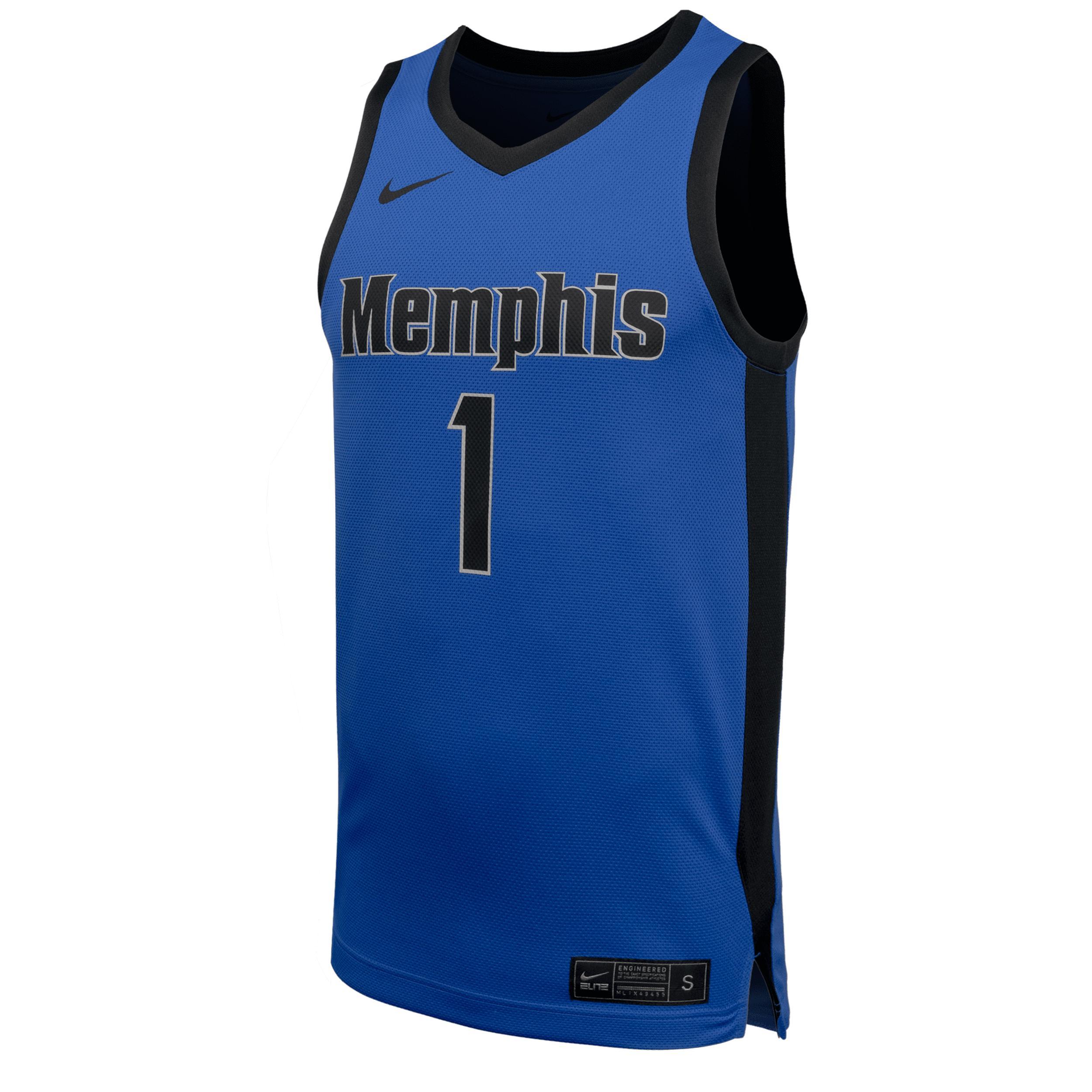 Men's Nike #1 Blue Memphis Tigers Replica Basketball Jersey, Size: XL Product Image
