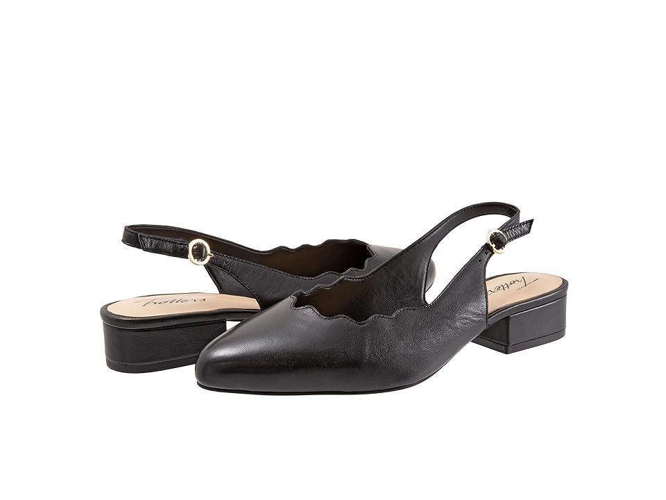 Trotters Joselyn Scalloped Leather Block Heel Slingback Pumps Product Image