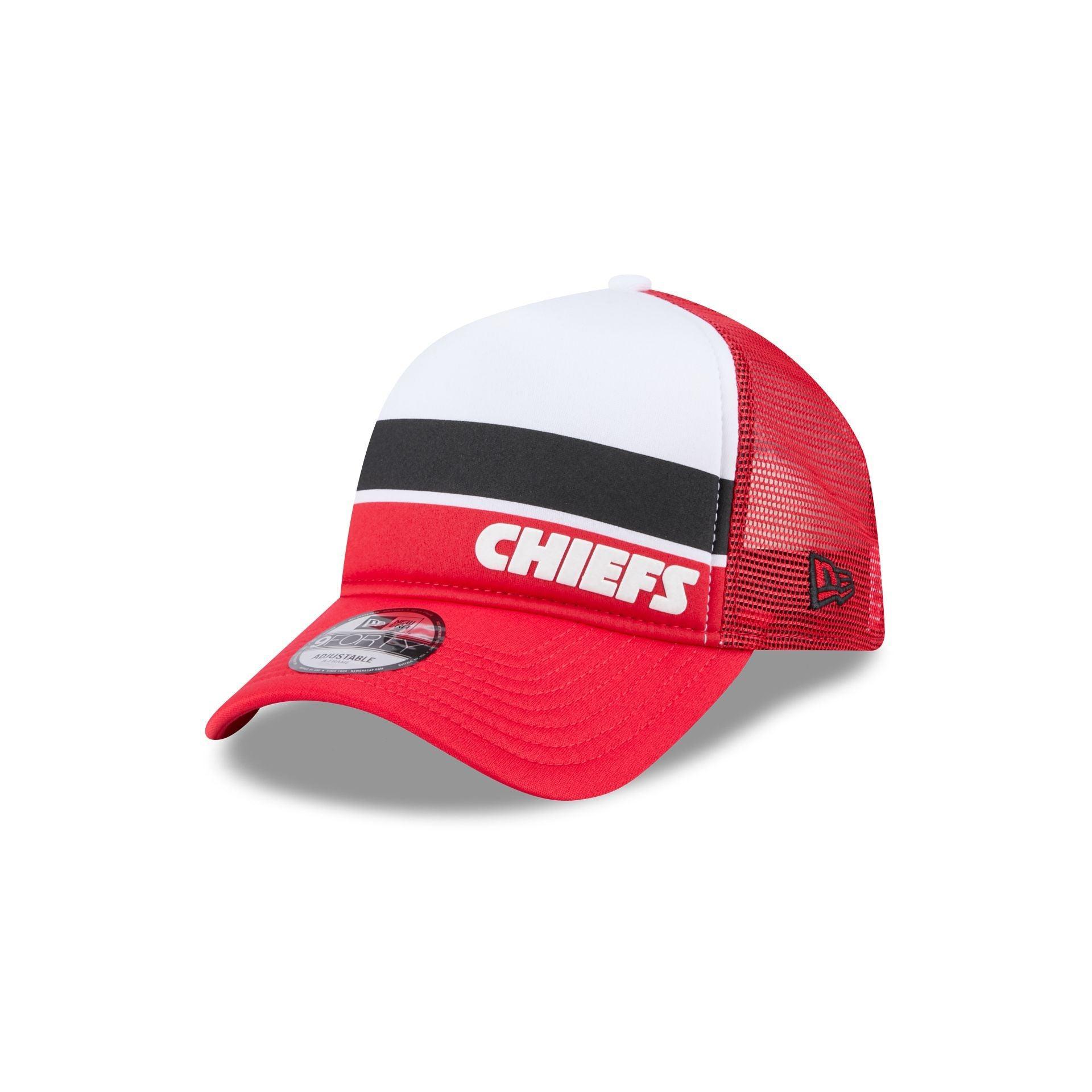 Kansas City Chiefs Color Block 9FORTY A-Frame Trucker Snapback Hat Male Product Image