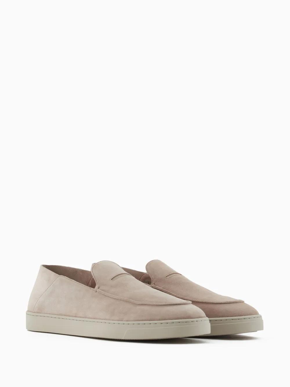 embossed-logo suede loafers Product Image