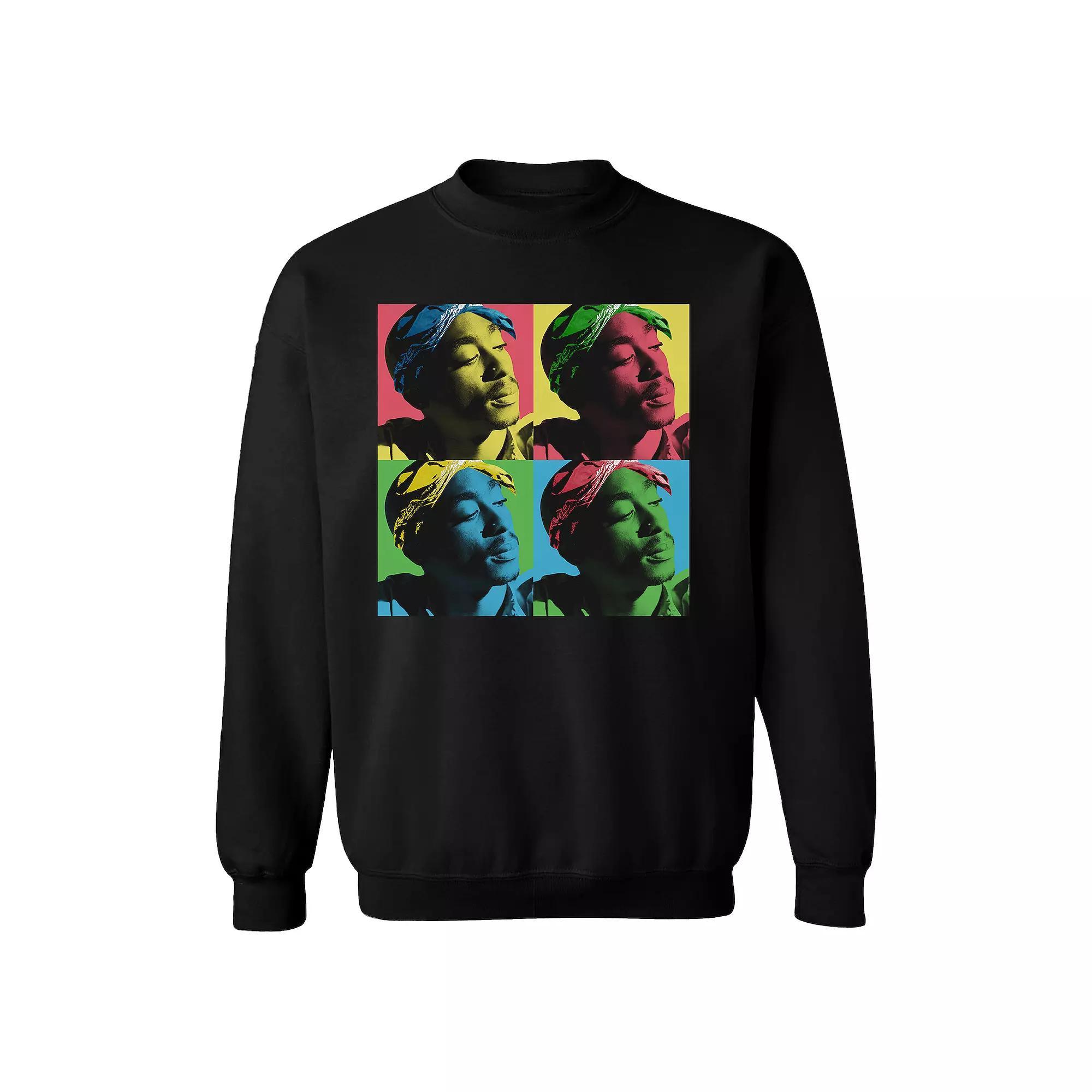 Men's Tupac PopArt Sweatshirt, Size: Small, Black Product Image