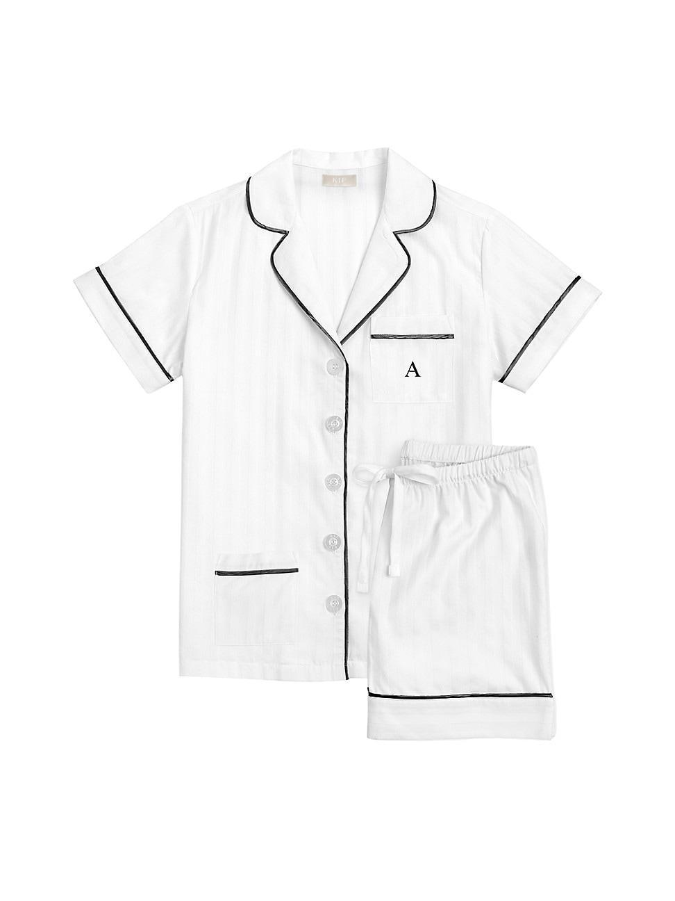 Womens Monogrammed Premium Cotton Collection Short Pajama Set Product Image