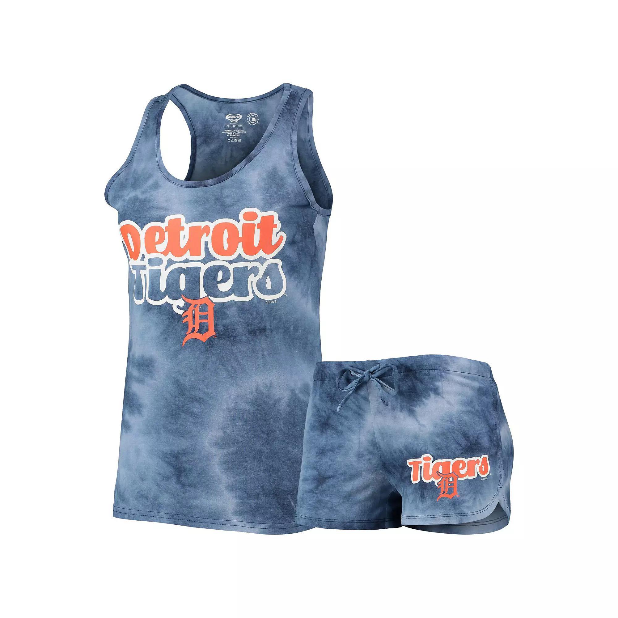 Womens Concepts Sport Detroit Tigers Billboard Racerback Tank Top & Shorts Set Blue Product Image