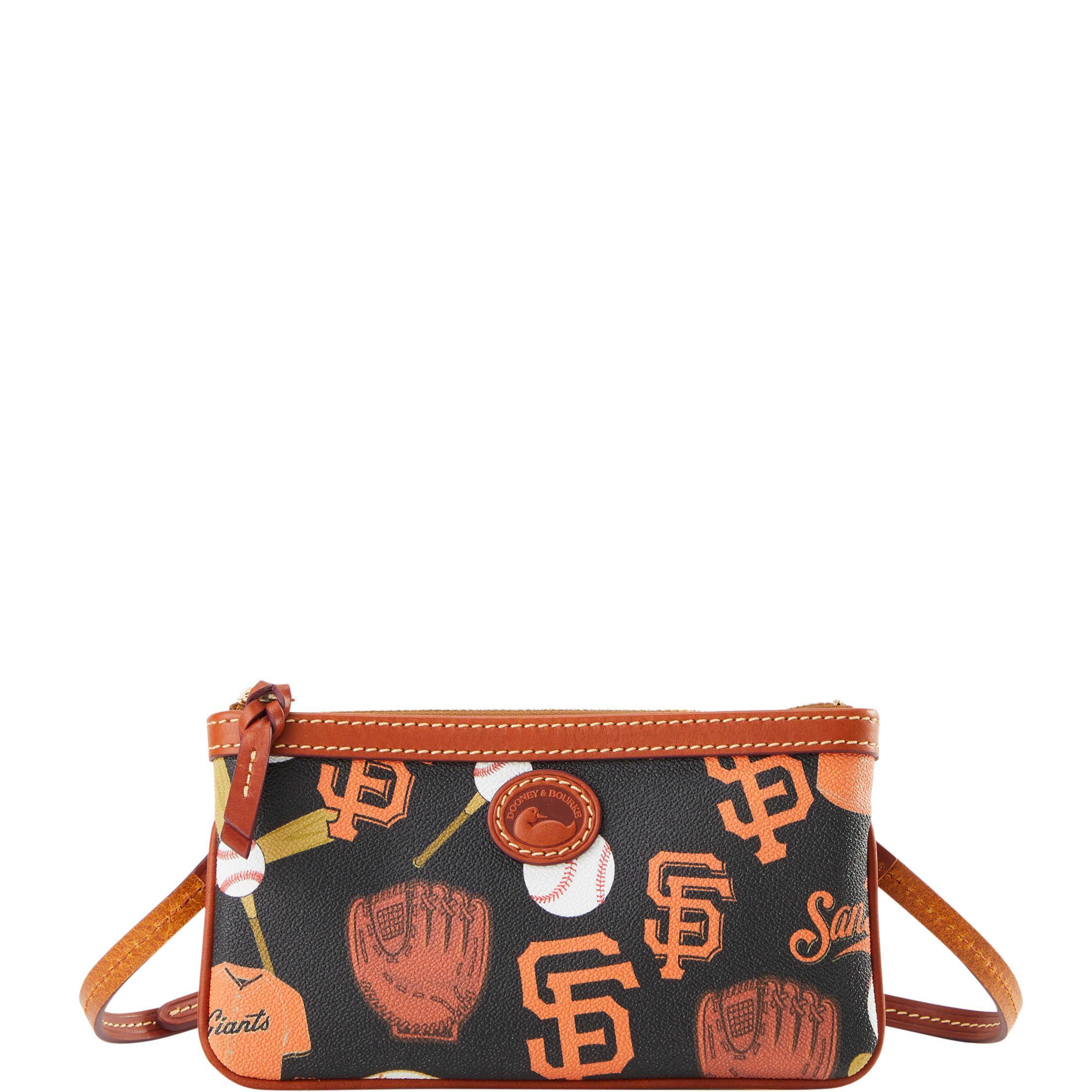 Dooney & Bourke Womens MLB Giants Large Slim Coated Cotton Crossbody in Black Product Image