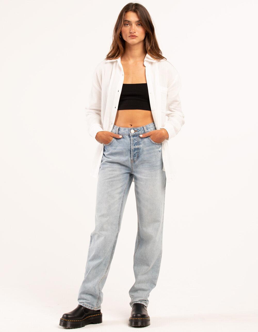 RSQ Womens High Rise Straight Leg Jeans - LIGHT WASH Product Image