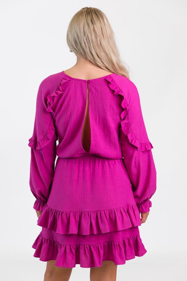Pinch Me Pink Ruffle Detail Mini Dress FINAL SALE Product Image