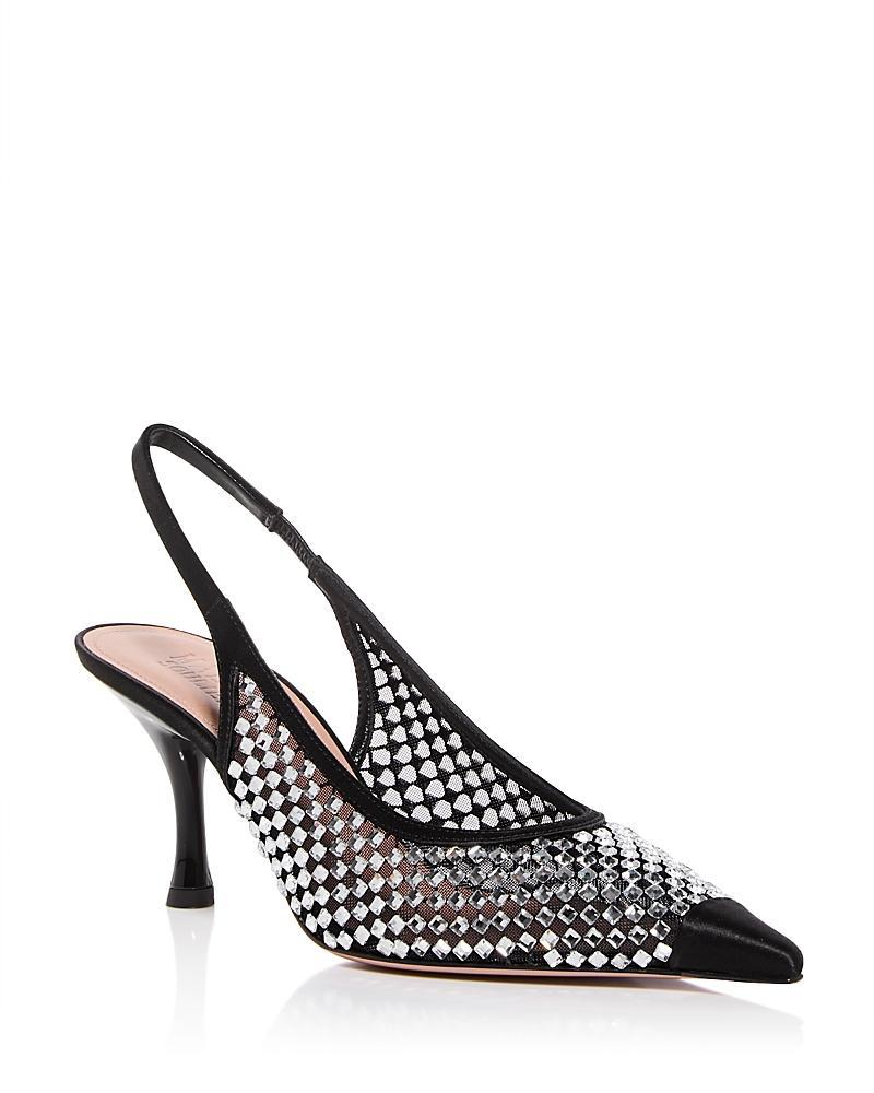Womens Vesper 70MM Crystal-Embellised Satin Slingbacks Product Image
