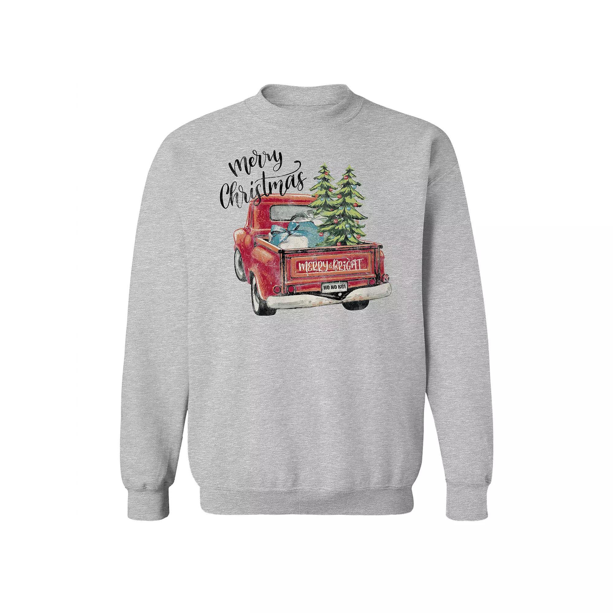 Men's Merry Christmas Fleece Sweatshirt, Women's, Size: Large, Sport Gray Product Image