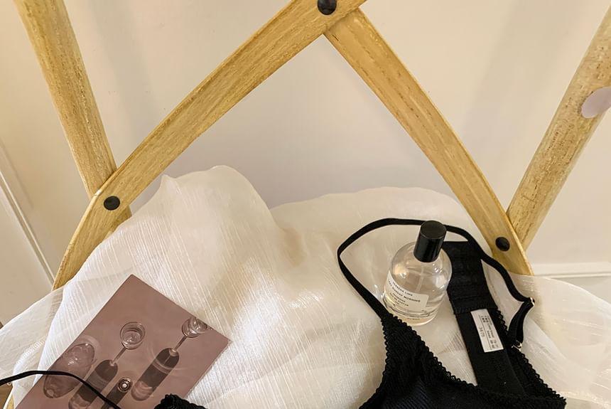 Plain Ribbed Wireless Bra Product Image