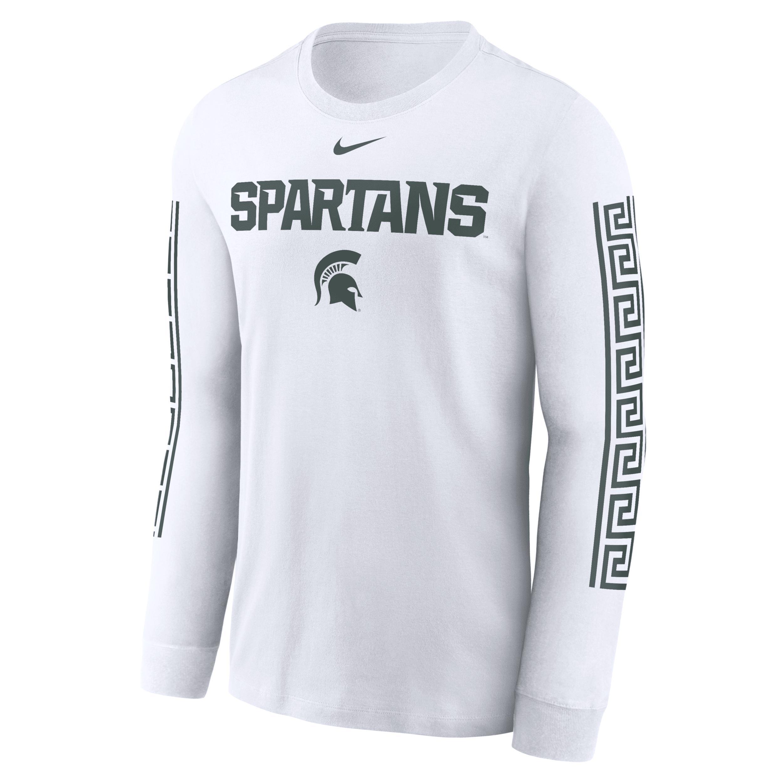 Men's Nike White Michigan State Spartans Local Spirit Slogan Long Sleeve T-Shirt, Size: Large Product Image