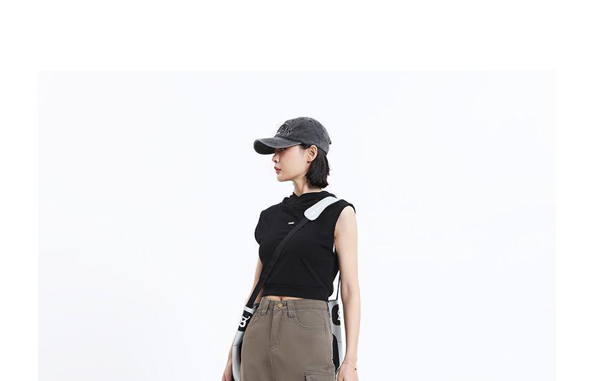High Rise Slit Midi A-Line Denim Cargo Skirt Product Image