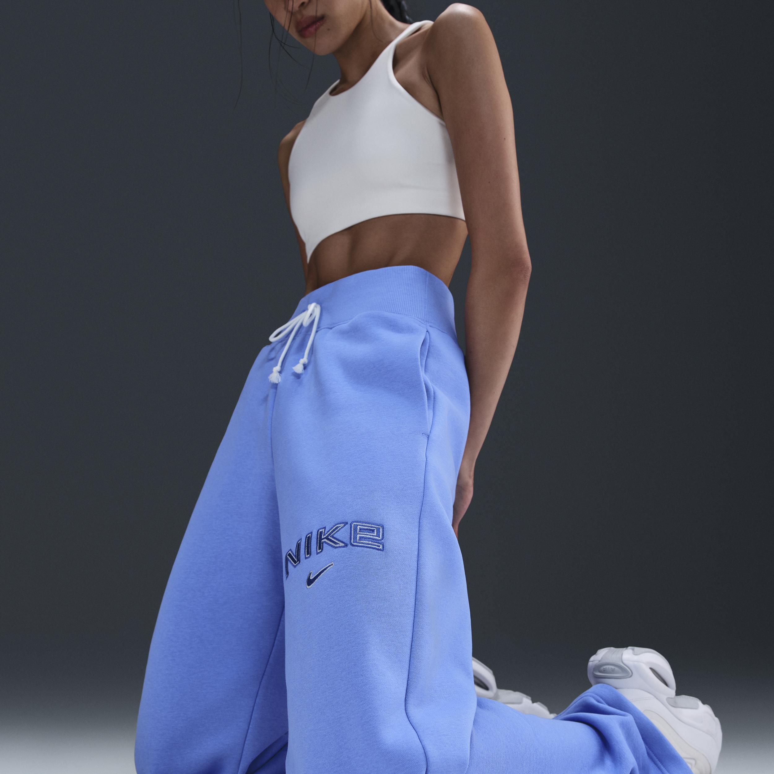 Womens Nike Sportswear Phoenix Fleece High-Waisted Wide-Leg Logo Pants Product Image